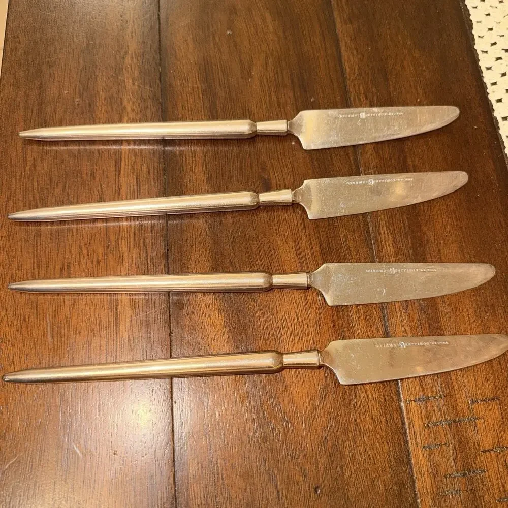 Gourmet Settings Dinner Knives Round Taper Point 10 1/8 Stainless Flatware Set 4